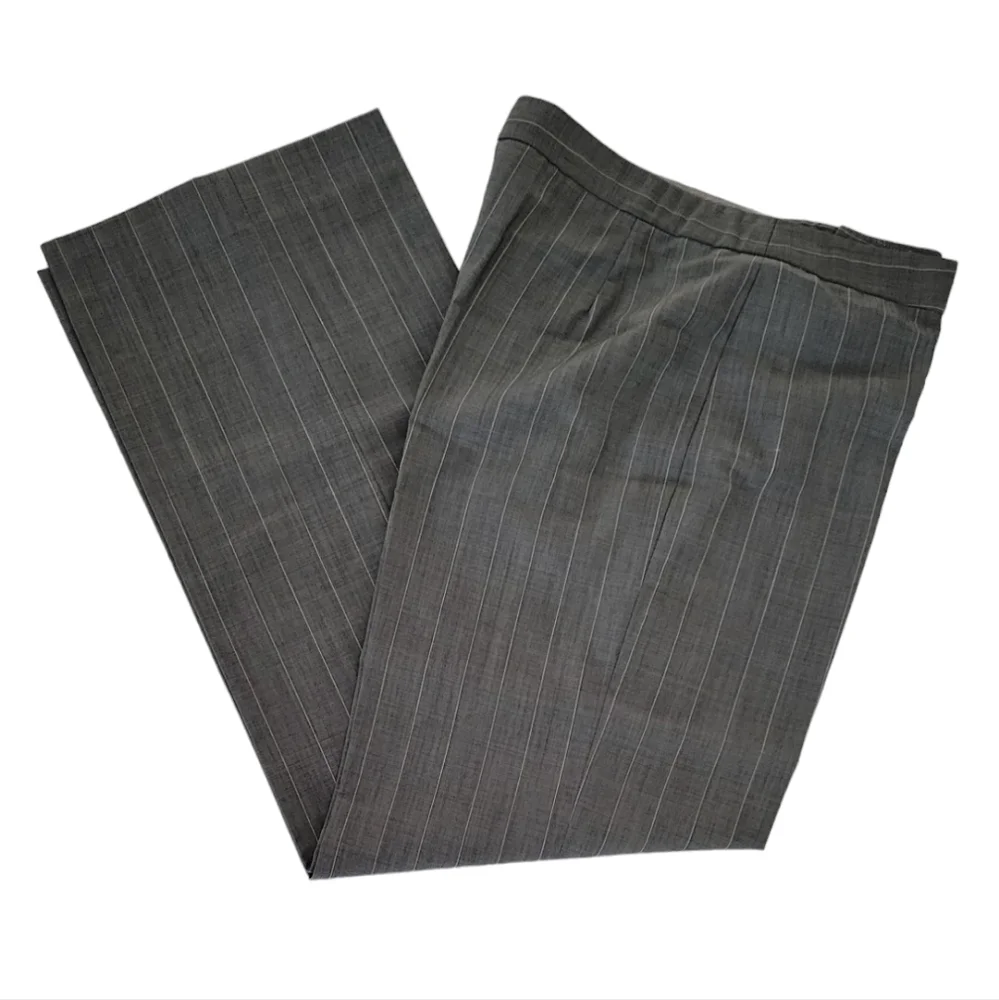 Armani Collezioni Gray Pinstripe Trousers - Picture 2 of 11